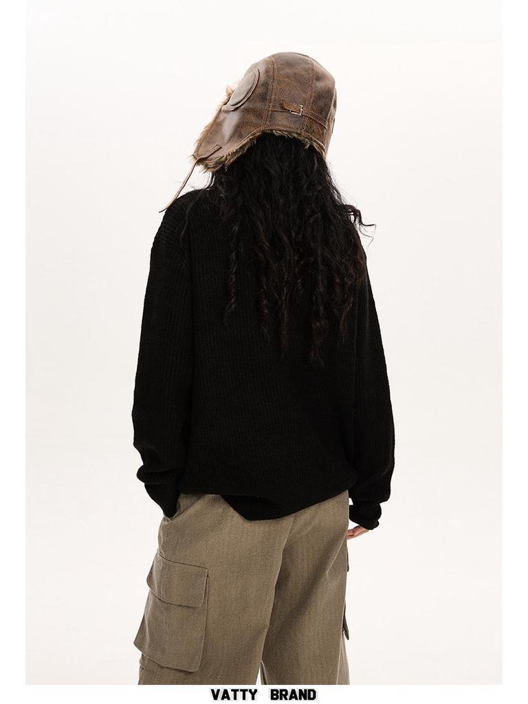 2025 Herbst/Winter Vintage Knopf Stehkragen Pullover - Damen Elegant & Lässiger Strick-Cardigan-Stil