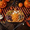 5 Grid Snack Serving Plate with Compartment Nut Platter Halloween Pumpkin Snack Tray  Tea Table