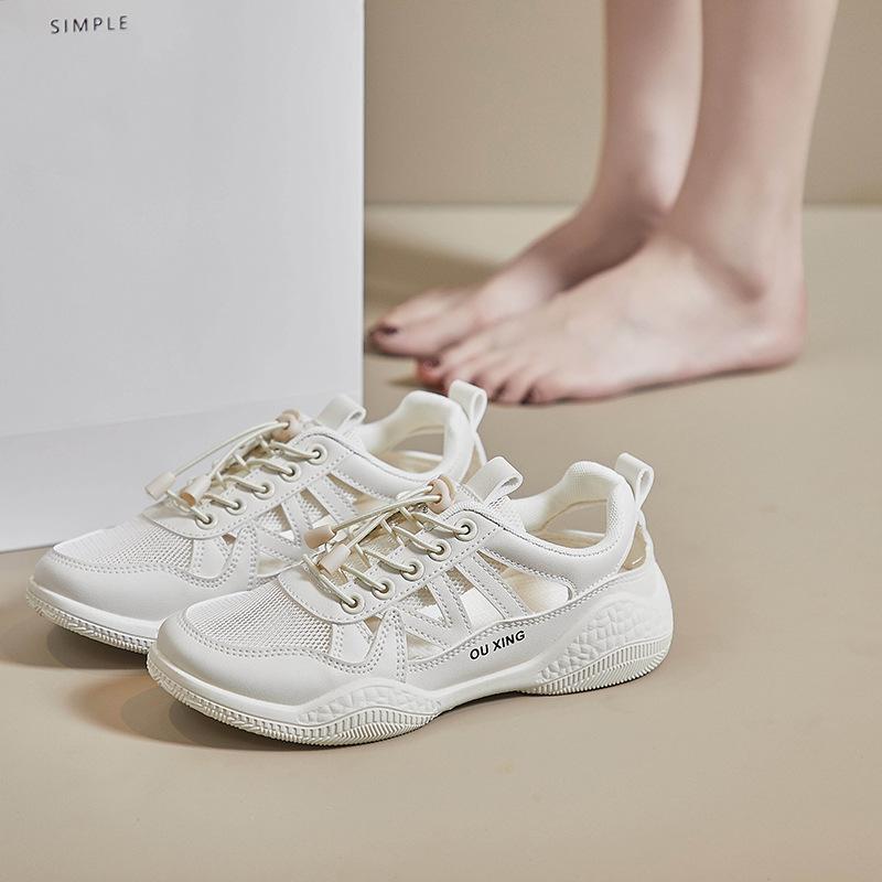 

Hollow white shoes sports leisure flat travel shoes single shoes 35