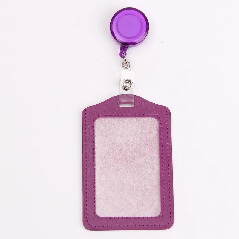 Women Man Bank Credit ID Card Holders Bus Identity Badge Protector Cover Bus Card Covers with Retractable Reel Office Supply