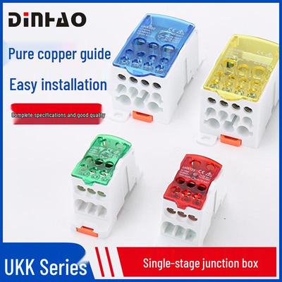 Caixa de Distribuição com Conector de Alta Corrente Montada em Trilho DIN, Unipolar, UKK 80A-400A.