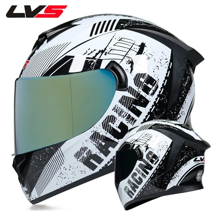 LVS Full Face Motorcycle Helmet Men Women ABS Dual Lens Winter Electric Bike Bluetooth Compatible All Season