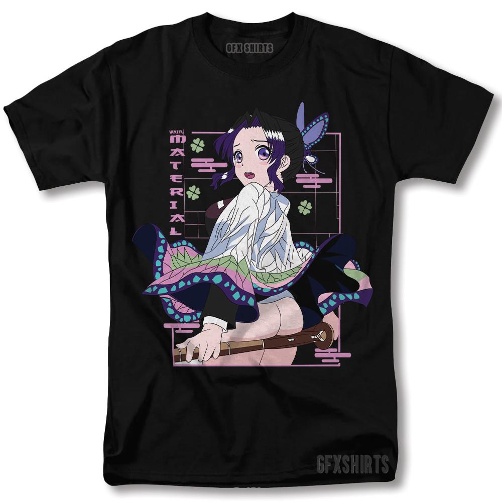 Hentai Waifu Anime Shirt Demon Slayer Shinobu Waifu Senpai Manga Graphic T-shirt M