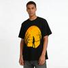 Dark Wasteland Sword Warrior Silhouette Printed T-Shirt Pure cotton T-shirt