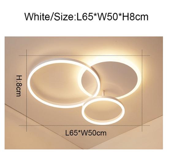 Postmodern Led Circle Rings Ceiling Lights For living Room Bedroom Study Room Ceiling Lamp Black/White/Golden pendant Lamp