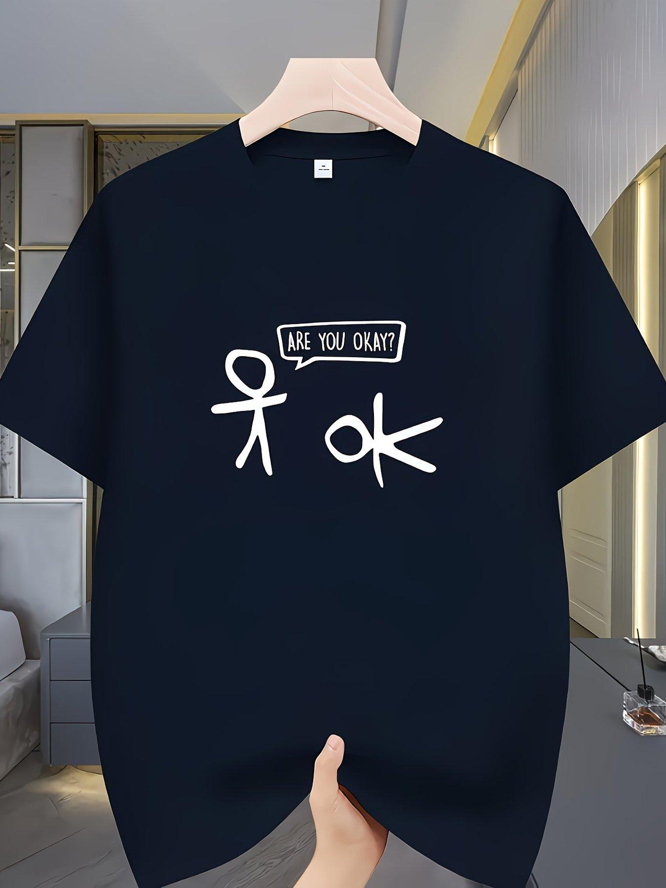 Men s Polyester T-shirt | Stick Figure Print | Stretchable | All Seasons S