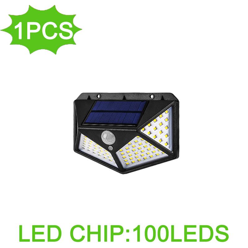 

Сонячні зовнішні 468 світлодіодні сенсорні настінні світильники 3-режимний датчик руху Водонепроникний вуличний ліхтар для саду, патіо, балкону, двору 100LED B