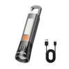 LED Flashlight With Hook MINI Flash Light 1200MAH Super Bright Flashlight USB Rechargeable Zoom Outdoor Camping Light