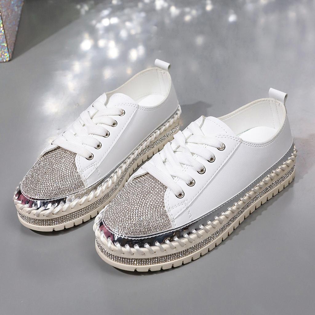 Übergröße Lässige Pumps Damen Sommer Neu Flach Runde Spitze Schnürung Farbblock Modeschuhe Pumps Damen