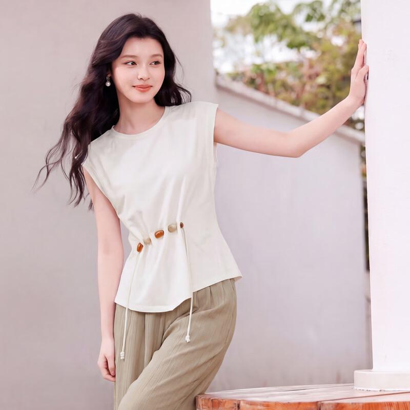 

Qiushi Yiren New Chinese Style Sleeveless Two-Piece Set S