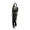 Gold Velvet Fashionable Middle-aged Mother's Wear Sports Suit for Women Spring and Autumn Long-sleeved Casual Two-piece Set