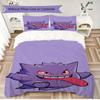 Anime Gengar Printed Bedding Set 3 Piece Soft Microfiber Duvet Cover Set Teens Game Room Decor No Sheet No Filling