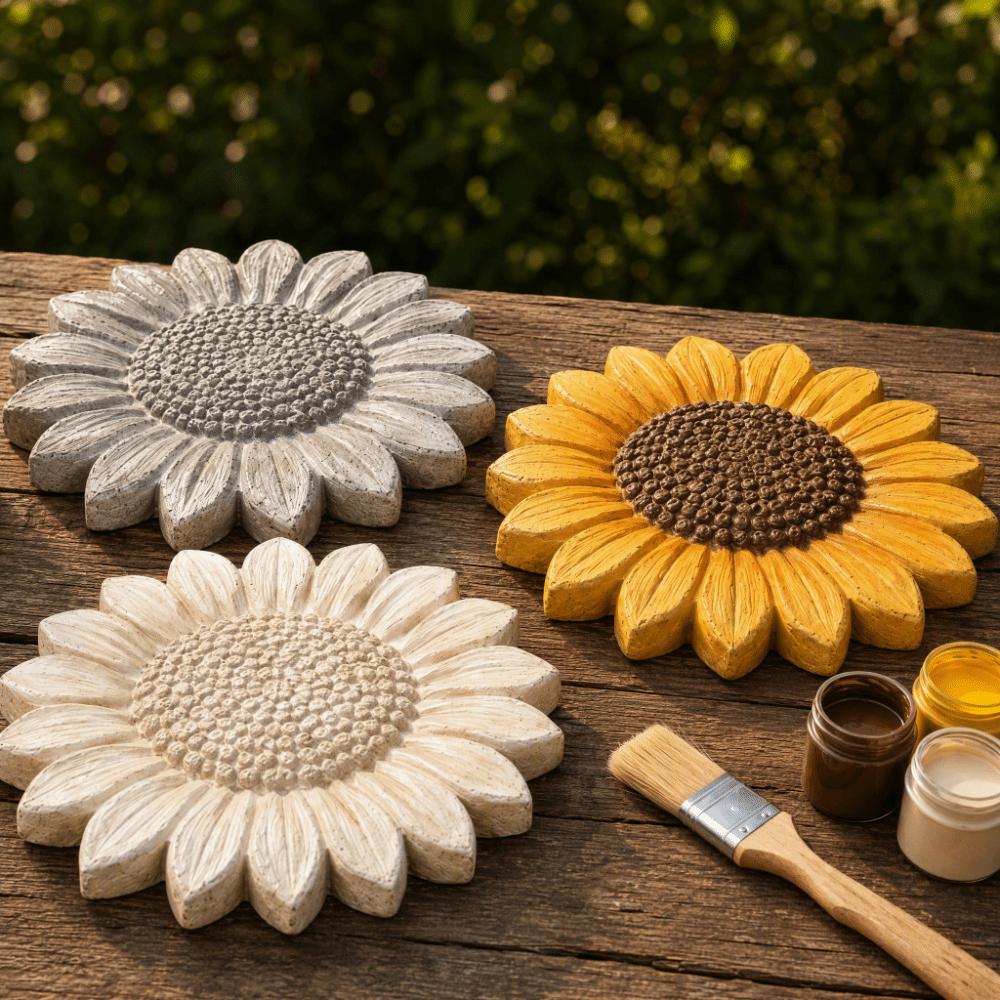 Reusable Stepping Stone Mold Sunflower Shaped Walkway Stone Mold  Backyard Decoration