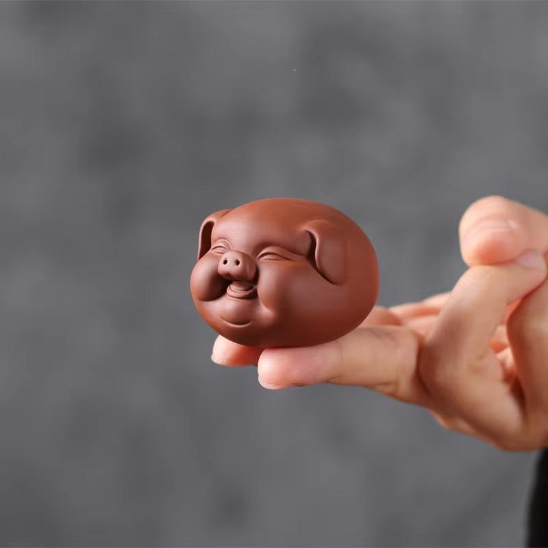 

Tea Pet Purple Clay Lovely Pig Ornament Small Tea Pets Tea Table Lucky Decoration Handmade Sculpture Crafts Tea Set Decor Access