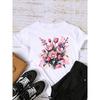 Style Flower Trend Clothing Graphic T-shirts Lady Short Sleeve T Shirt Women Print Female Fashion Clothes Casual Tee