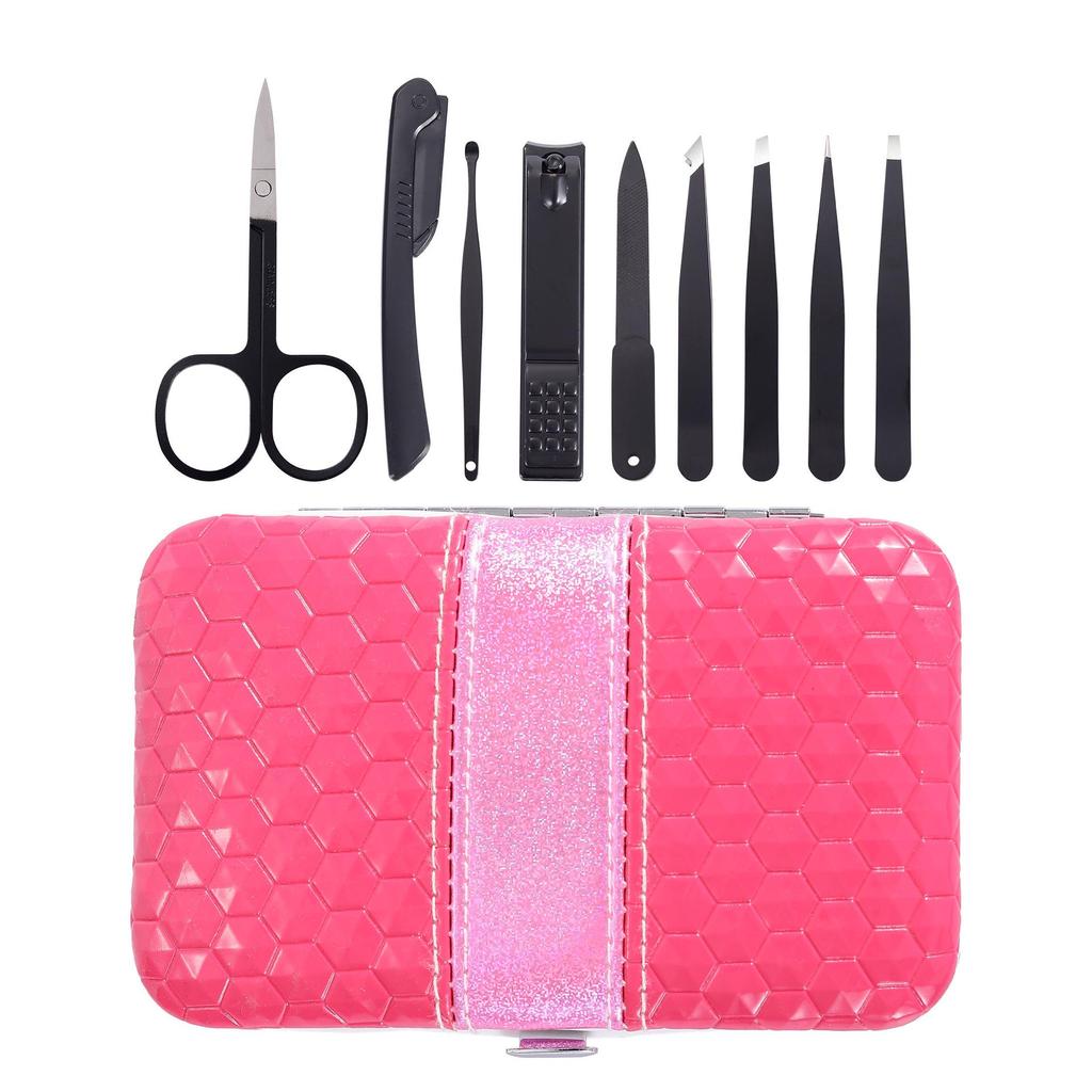 Portable Manicure Tool Set with High-Precision Tweezers, Eyebrow Trimmer & Nail Clippers 