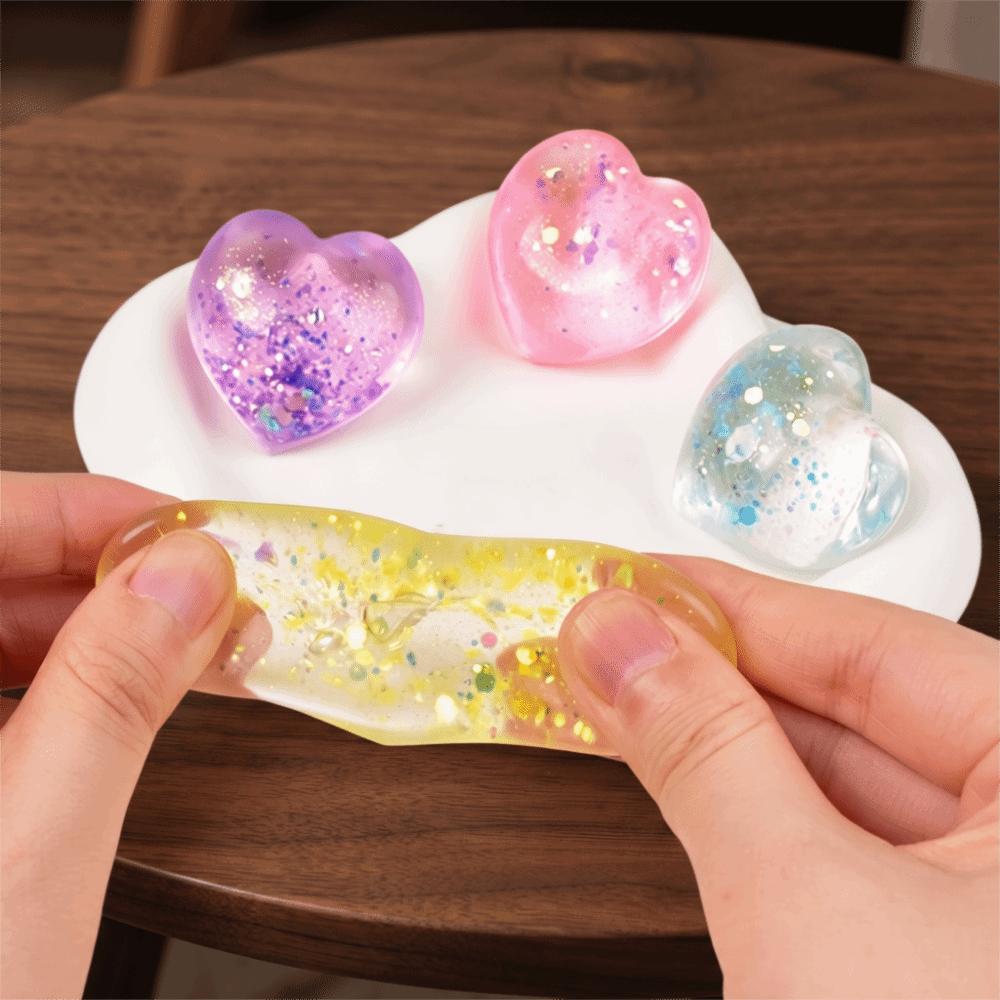 Sequins Love Squeeze Toy Changing Color Heart Slow Rising Toy Fashion Fidget Toy  Party Favor