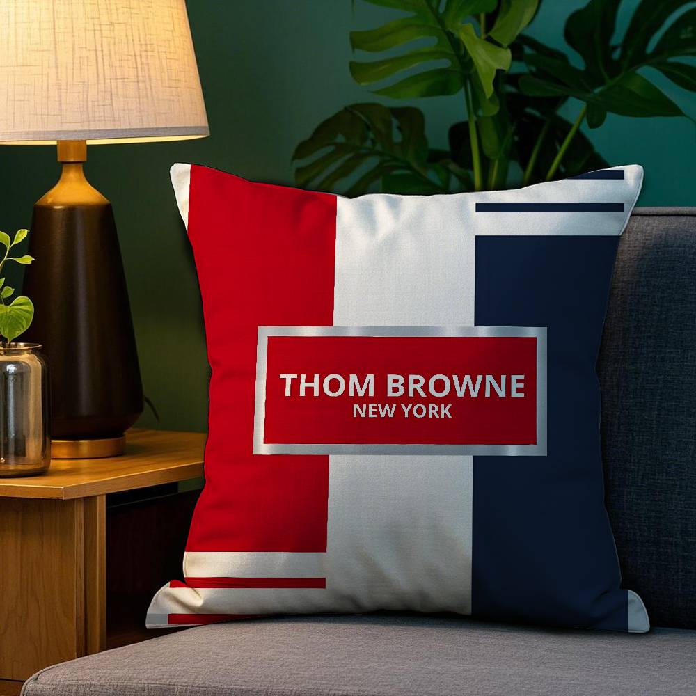 Luxury T_Thom B-Browne Pillow Case Plush Fabric Soft Double Sided Print Sofa Cushion Cover Throw Pillow Covers