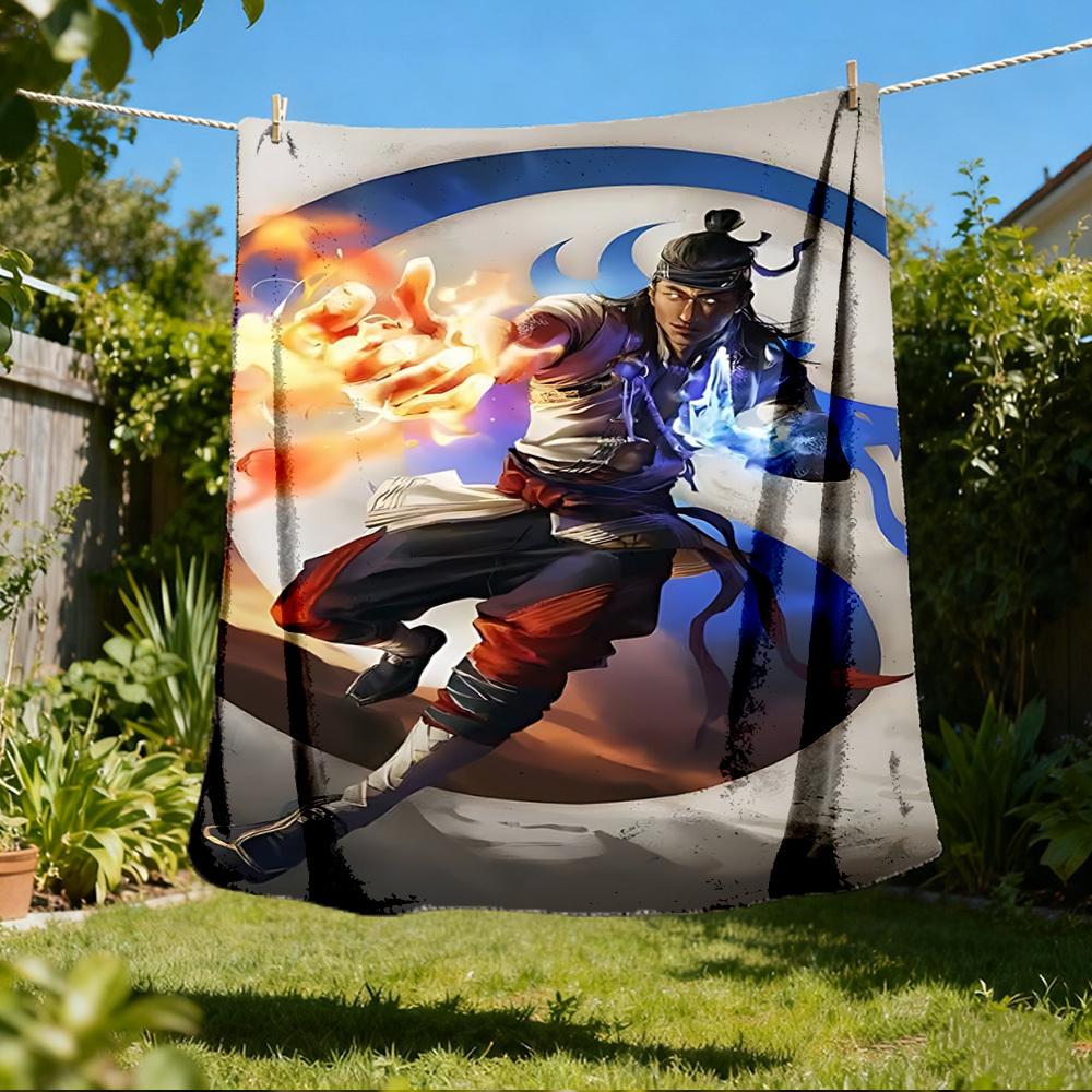 

1 шт. Фланелевое одеяло Mortal Kombat для улицы, мягкое, легкое и теплое 80x120cm
