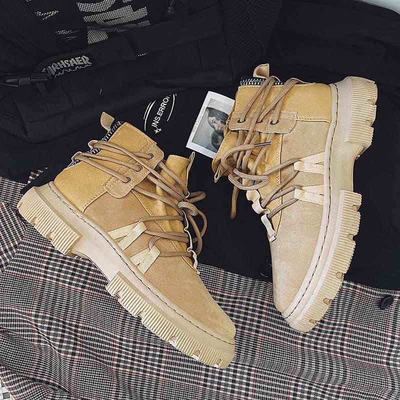 

Осенне-зимние мужские ботинки с высоким голенищем, ботинки Мартина, ретро, универсальные, рабочие ботинки 44 хаки