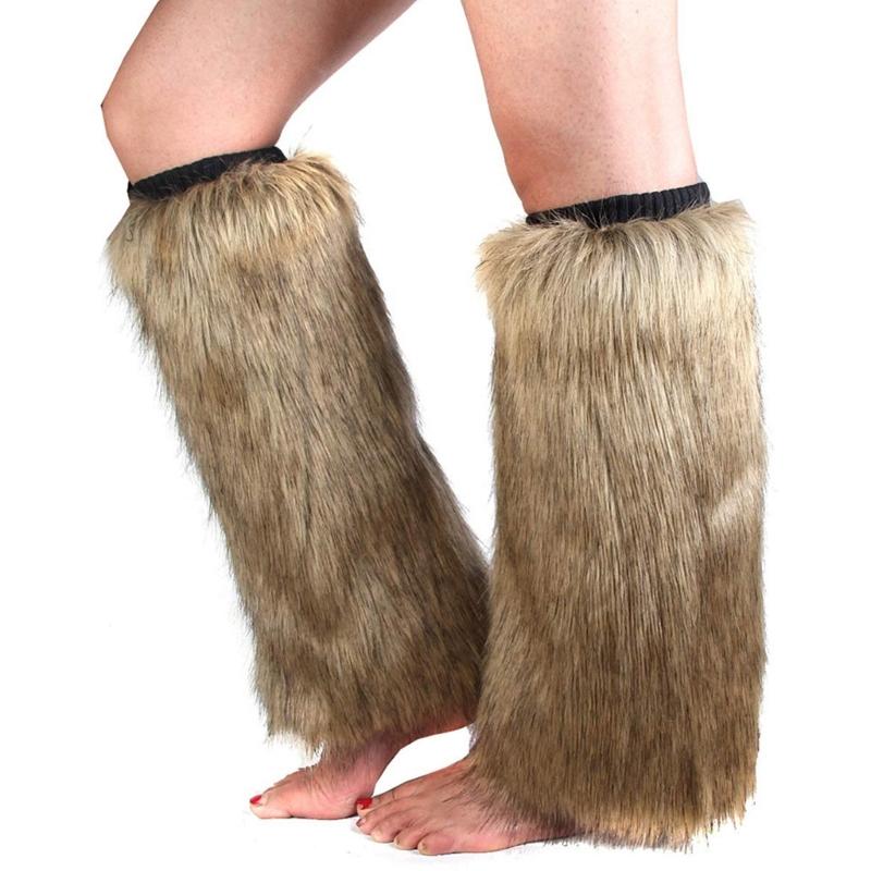 Faux Fur Leg Warmers for Women Girls Winter Warm Leg Warmers Holiday Festival Soft Boot Cuffs Cover Faux Fur Cuffs