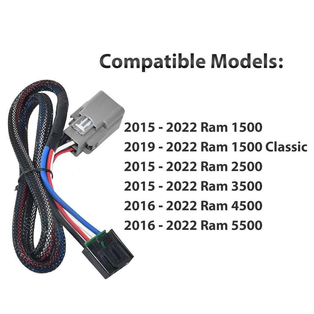 Oyviny Brake Control Wiring Adapter For 2015- Ram 1500/Ram 2500/Ram 3500/Ram 1500 Classic -, Plug In Brake Controller Wiring Harness For 2016- Ram