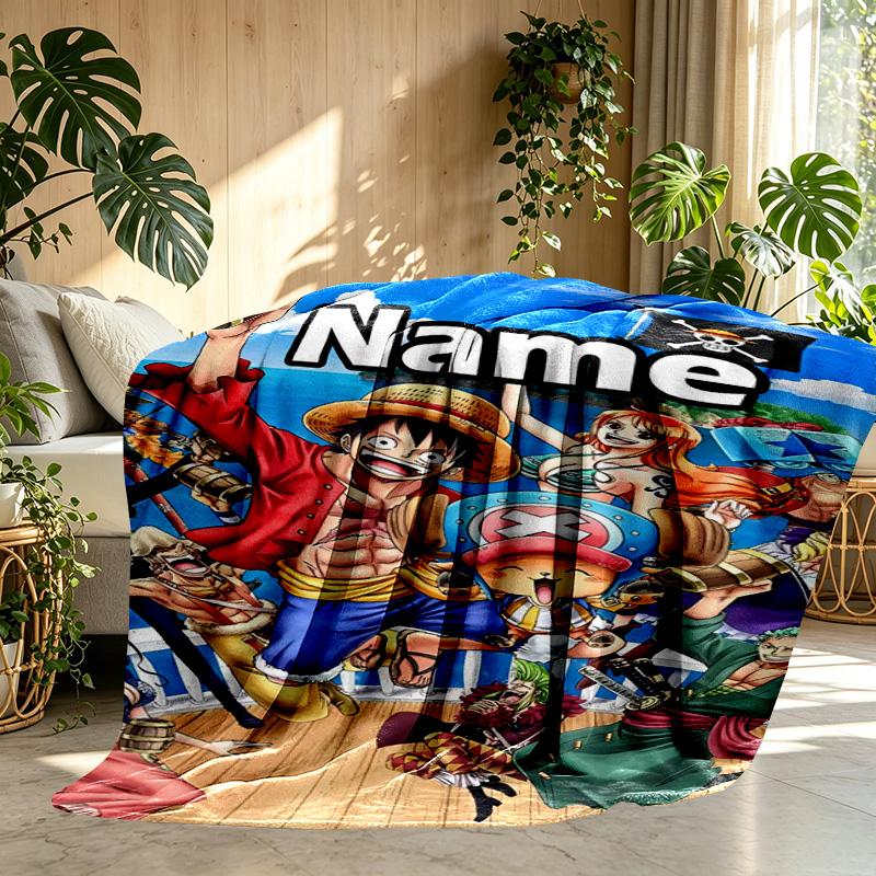 Custom Name Personalized One Piece Print Blanket, Home Decor, Bedroom, Sofa, Camping, Couch, Gifts for Birthday Christmas