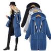 Women's Long Hooded Sweatshirt with Pockets Zipper Placket Solid Color Hoodie Stylish Fall Winter Fashion Coat