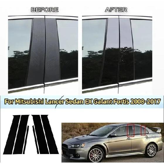 Car Window Door Column Polished BC Pillar Posts Fit Window Trim Cover For Mitsubishi ASX Eclipse Outlander BC Column Sticker For Lancer Sedan EX