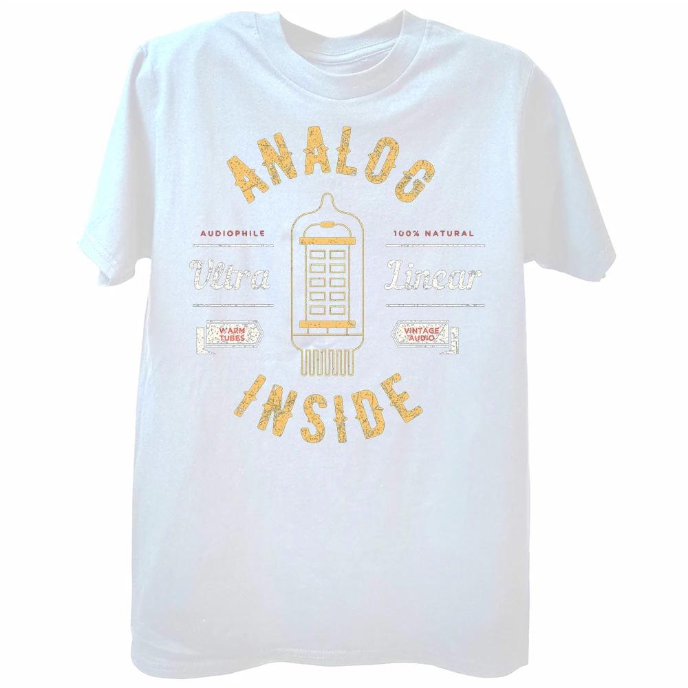 Funny Analog Vacuum Tube Audiophile Sound Retro Music Lover T Shirt for Men Bass  Rock Music  men  Top Quality Clothes