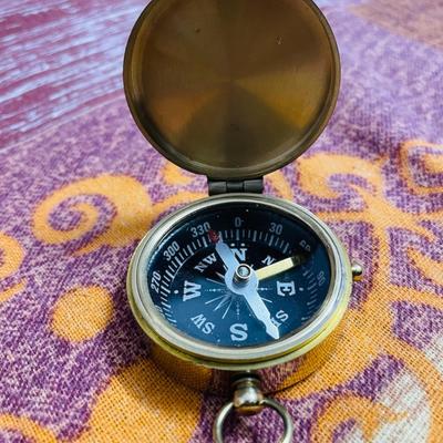 Antique Military Nautical Compass - Brass Vintage WWII Pocket Compass,