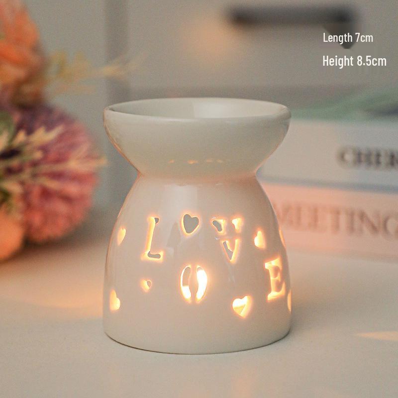 Ceramic Aromatherapy Oil Burner & Wax Melter for Fragrance, Incense & Bedroom Light