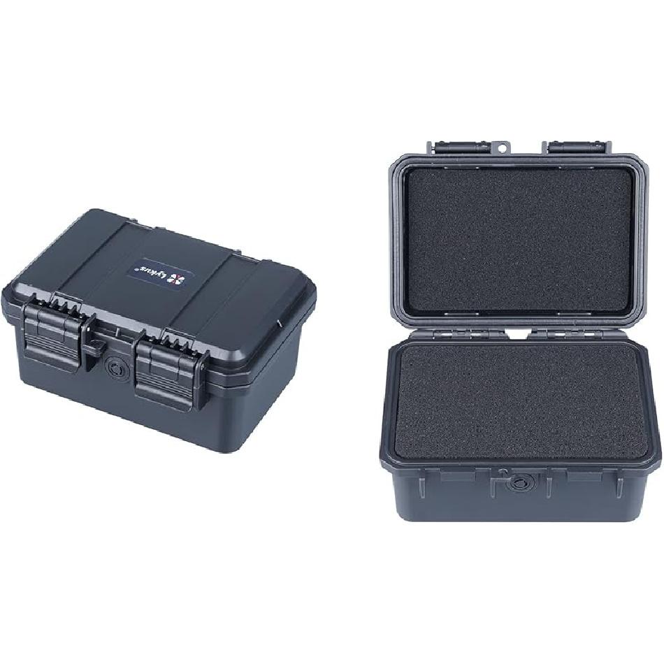Lykus HC-1420 Mini Hard Case Dry Box с пенопластовой вставкой, внутренний размер 5,5x3,5x2,7 дюйма, защита от брызг IP66, подходит для мобильных телефонов, инструментов, небольших устройств Int. Size: 5.5x3.5x2.7 in