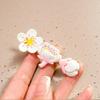 2Pcs Hairpin Soft Polymer Clay Peach Blossom Hair Clips Lightweight Non-Slip Pink Floral Design Hair Pin Hanfu Hair Accessories