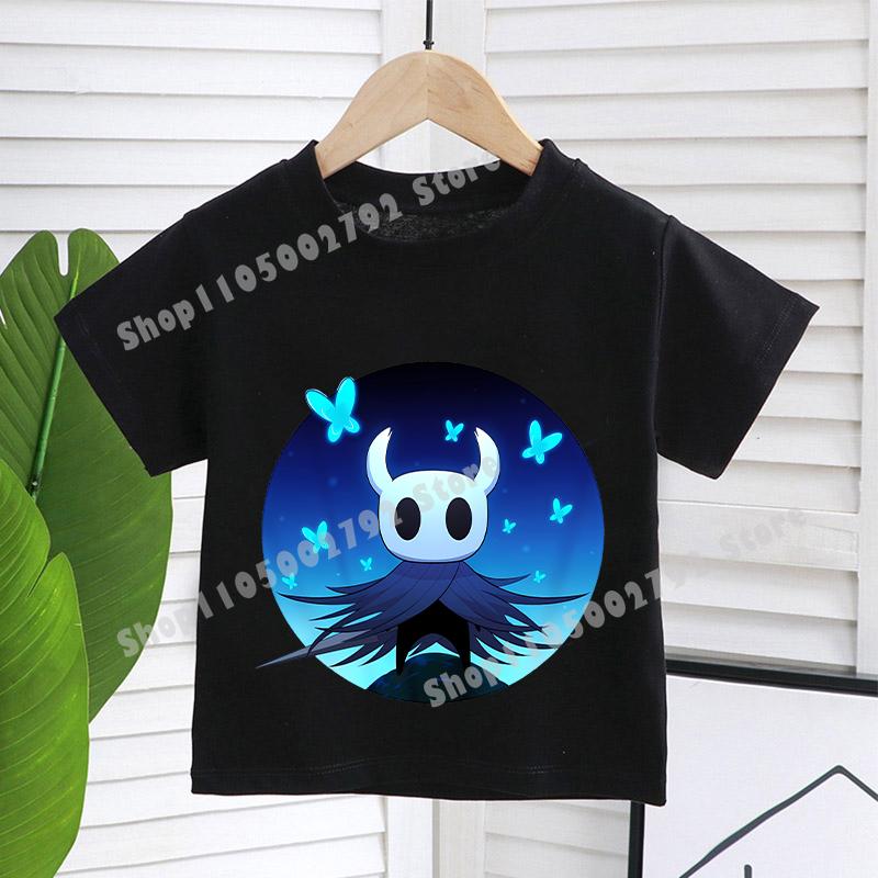 T-shirt Hollow Knight per Bambini Estate Bambini Gioco Cotone Manica Corta Top Ragazzi Anime Moda Magliette Carine Ragazze Abbigliamento Casual Regali