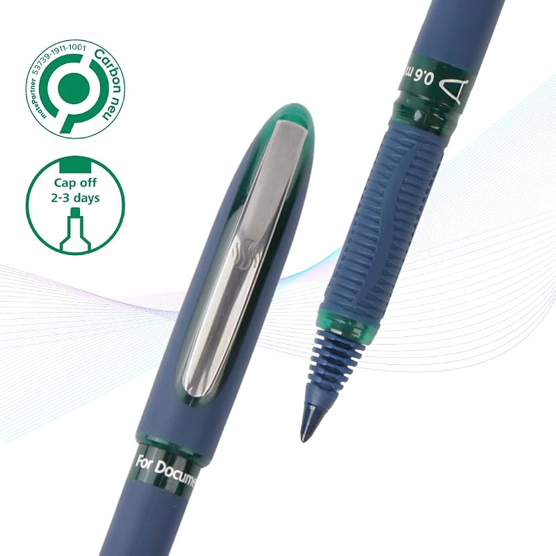 Luxor Schneider, One Business Roller Ball Pen - Green, 0.6 mm, 2200 mtrs writing length, Waterproof Ink, Consistent ink