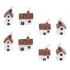 Iplusmile Casuță Miniatură Micro Cabană Vintage Micro Zână Set pentru Plante de Exterior Set de 8 Figurine, Case, Coș de Fum, Rășină, Stil, Casă de Păpuși,