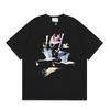 T-shirt Imprimé Casablanca Hommes Femmes Coupe Ample Manches Courtes Haut Décontracté