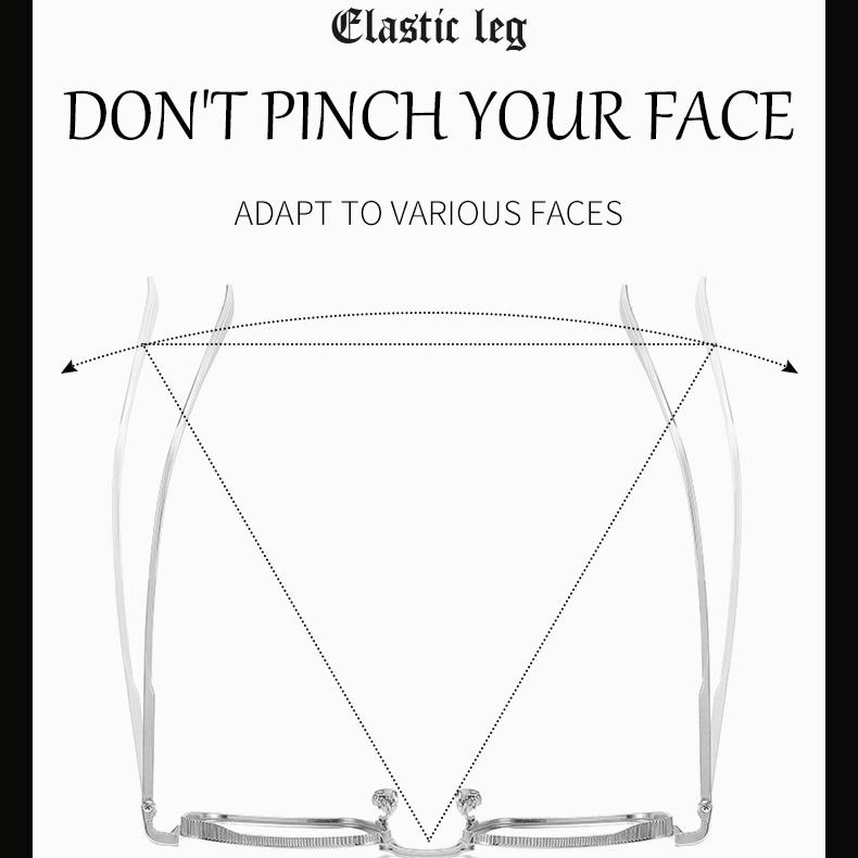 Metallrahmen Kurzsichtigkeitsbrillengestell Blaulichtfilter Flachspiegel