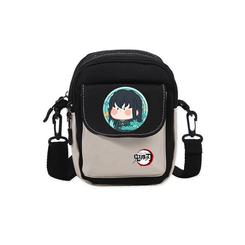 Giappone cartoni animati fumetti Demon Slayer borsa a tracolla casual portamonete color-block custodia per telefono 7566