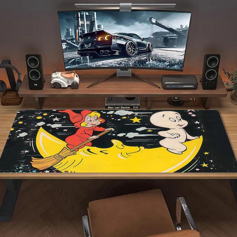 Casper Print Cushion Non-slip Laptop Tablet Big Mousepad XXL Mat Mini PC Playmat With Lock edge
