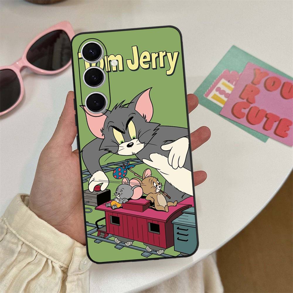 Animated T-Tom And J-Jerry Phone Case For Samsung S 20 21 22 23 Lite Plus Ultra Clear Mobile Cover Funda