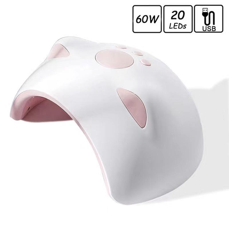 Nail Lamp with 3 Timer Setting Automatic Sensor LCD Display USB Cat Shaped Nail Dryer 60W