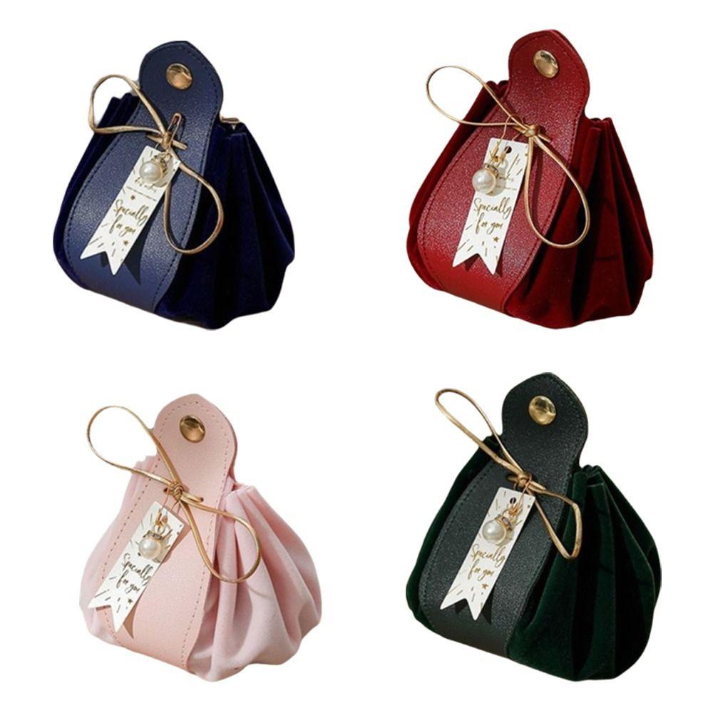 5 Pieces candy bags Pu Leather Leather Gift Bag Creative Gift Party Candy Box For Wedding