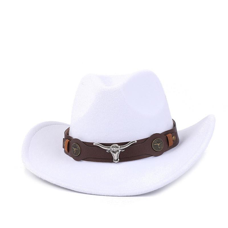 Western Cowboy Wool Felt Hat With Knot Embellishments For Autumn Winter Fashion