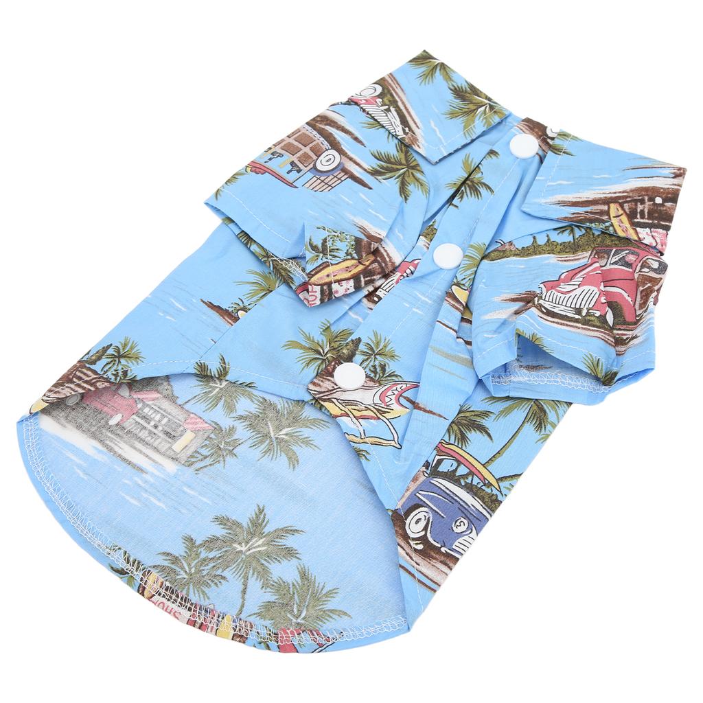 Pet Hawaiian Shirt Cool Breathable Hawaiian Beach Print Dog Summer Camp T Shirt for Dogs and Cats