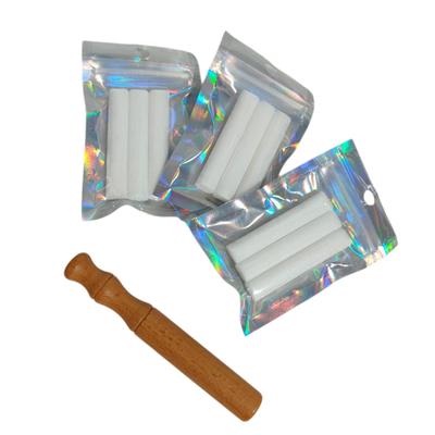 Inhalator aromaterapeutyczny do olejków eterycznych, inhalator Quit Stick, drewniany osobisty dyfuzor do olejków eterycznych z 3-pakiem pustych bawełnianych knotów