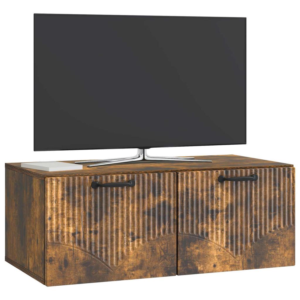 Wall Mounted TV Cabinet Smoked Oak 78.5 x 41 x 30 cm
