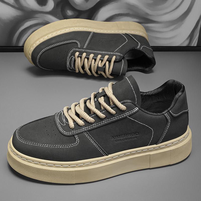 

Мужская обувь - Осенний новый стиль - Универсальная повседневная обувь для мужчин, Спортивная, Для улицы, Нескользящие и износостойкие кроссовки 44 чёрный