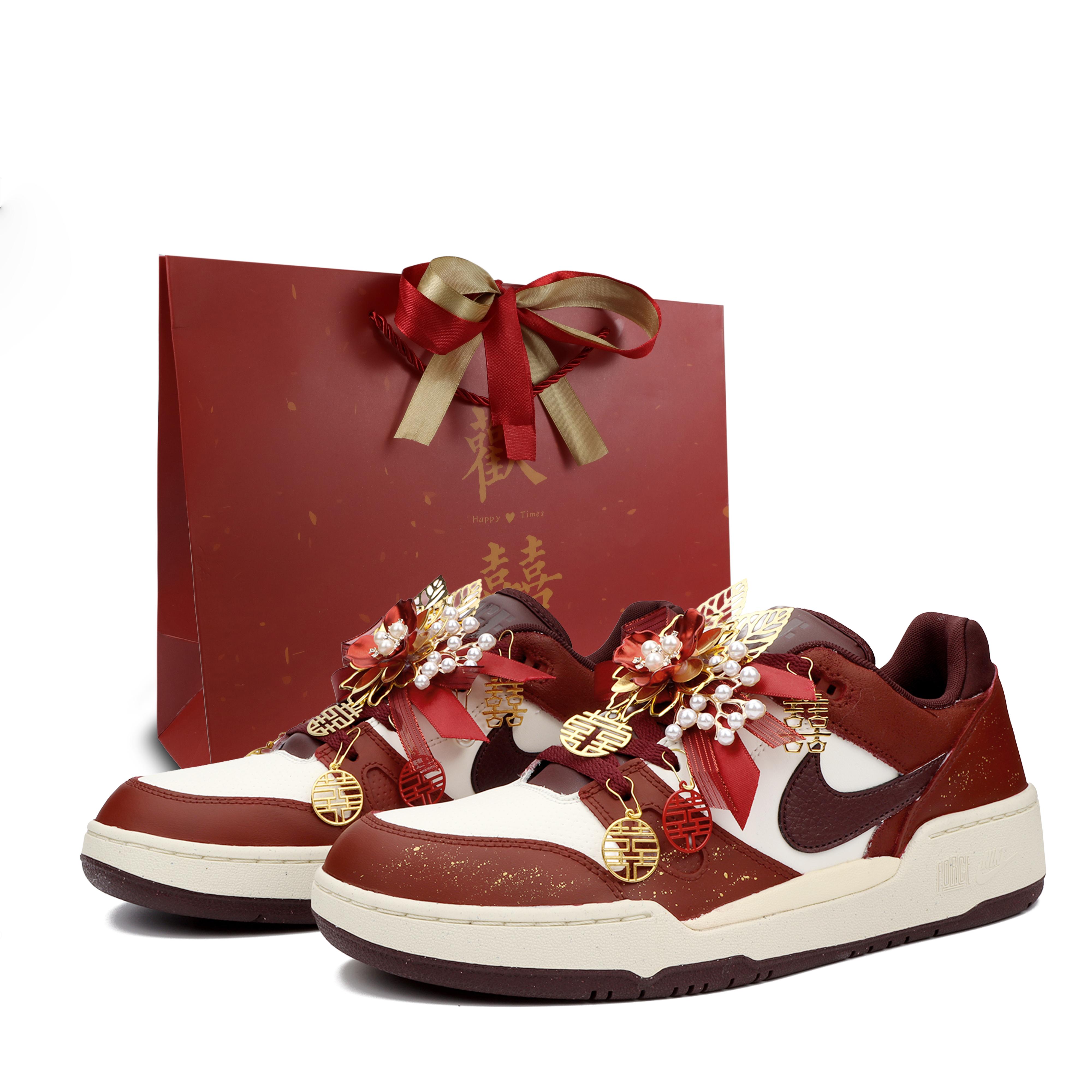 

Nike Full Force Love And Grow Together For A Century Height Increasing Low top Skateboard Shoes Men s Burgundy FZ4629-100(Team900-) 39